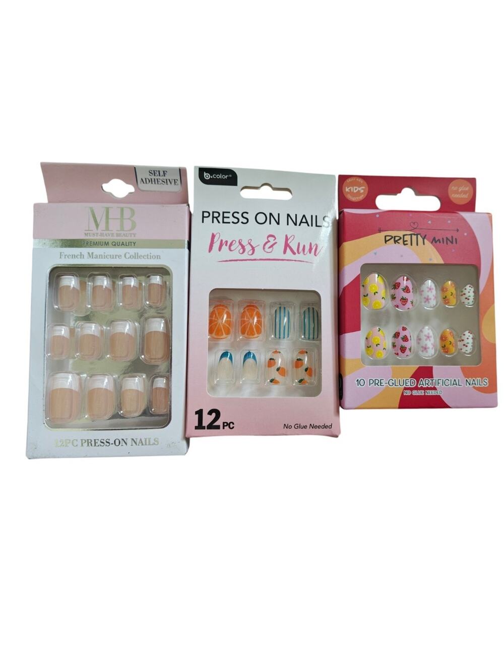 Set Of 3 Press And Go Nails